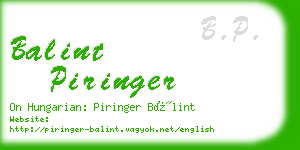 balint piringer business card